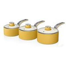 Yellow Cookware Sets Swan Retro 3 Cookware Set with lid