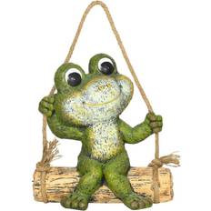 Brown Figurines OutSunny Hanging Garden Statue, Vivid Frog on Figurine