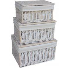 Medium White Wash Steamed Lined Basket