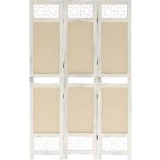 vidaXL 3-Panel Cream Room Divider