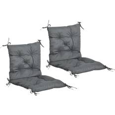 Seat cushions for chairs OutSunny Set of 2 Pad Chair Cushions Grey
