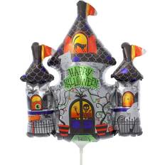 Horror-Shop Mini-Folienballon Happy Halloween Geisterschloss Luftballon mit