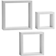 Premier Housewares White MDF PVC Coating Cubes Wall Decor