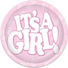 Beistle 58040 Its A Girl Plates, Pack Of 12