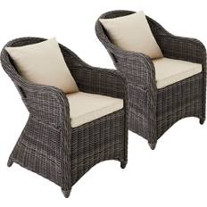 Grey Patio Chairs tectake 2 Garden
