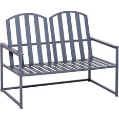 Grey Garden Benches Garden & Outdoor Furniture OutSunny 2 Seat Garden Bench