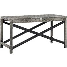 Grey Outdoor Coffee Tables Garden & Outdoor Furniture OutSunny PE Wicker