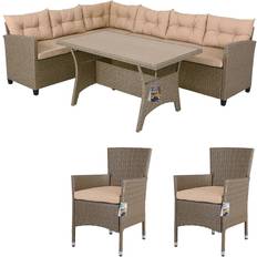 Casaria Poly Rattan Corner Outdoor Lounge Set