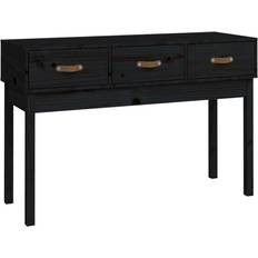 vidaXL Black, 114 Solid Pine Console Table