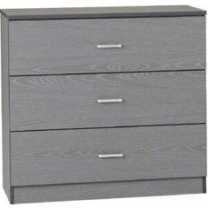 Grey Chest of Drawers SECONIQUE Felix 3 Chest of Drawer