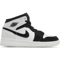 Nike Air Jordan 1 Mid SE Diamond GS - White/Black/Multi-Color