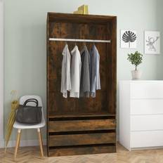 vidaXL Smoked oak Brown Closet Wardrobe