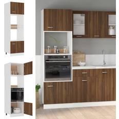 Stainless Steel Storage Cabinets vidaXL Mikrowellenumbauschrank Braun Eichen-Optik 60x57x207 Braun, N/A Lagerschrank