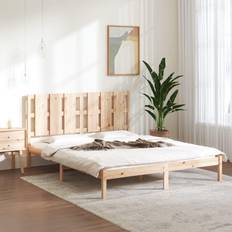 vidaXL brown, 160 Solid Wood Pine Bed Frame Bedstead