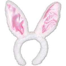 Beistle Plush Satin Bunny Ears white & pink Party Accessory 1 count 1/Pkg