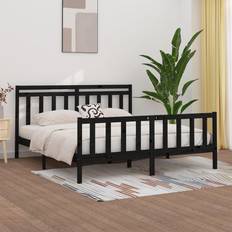 vidaXL black, 200 Solid Pine Bed Frame Bedstead Bed