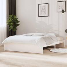 vidaXL white, 140 Solid Wood Bed Frame