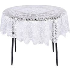 Juvale 59-Inch Elegant Floral Patterns Tablecloth White