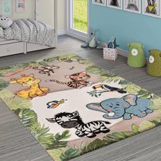 Home Nursery Rug for Jungle Animals Giraffe Lion