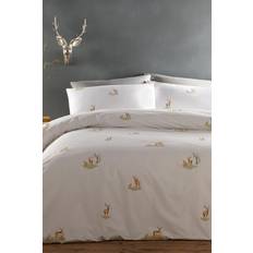 Portfolio Home Deer Single Duvet Cover Brown, White, Grey