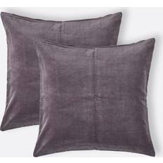 Homescapes Set of 2 Dark Velvet Cushion Cover Grey