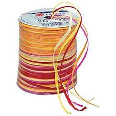 Prasent 50 m Rayon Raffia Spool Ribbon, Yellow/ Multi-Colour