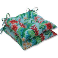 Pillow Perfect 2pk Tropical Paradise Wrought Chair Cushions Blue