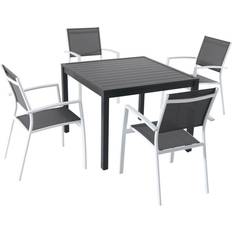 White Patio Dining Sets Hanover NAPDNS5PCSQ Naples Five Patio Dining Set