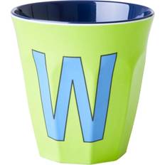 Rice melamin cup medium letter W 30 cl green