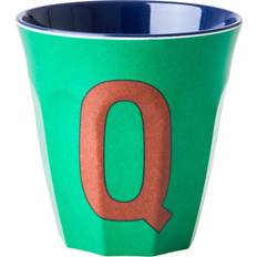 Rice melamin cup medium letter Q 30 cl Green