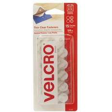 VELCRO Brand Thin Clear Fasteners 5/8in circles 15 ct