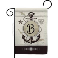 Blue Screenings Breeze Decor 80184 Nautical B Monogram 2-Sided Impression Garden Flag