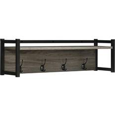 Homcom Rustic Coat Rack Wall Shelf