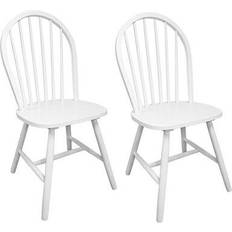 vidaXL Solid Kitchen Chair 94cm 2pcs