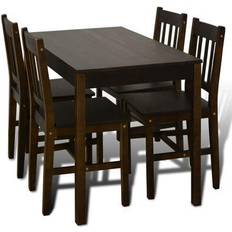 vidaXL Pine Dining Set 65x108cm 5pcs