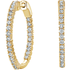 Bliss Lab Created Diamond Hoop Earrings - Gold/Transparent