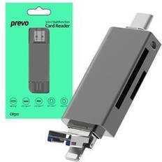 Prevo CR312 card reader USB Type-A/USB Type-C/Lightning Black