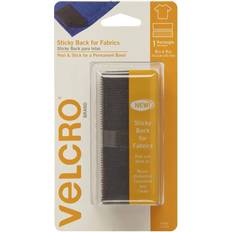 Hook & Loop Fasteners VELCRO Brand Sticky Back for Fabrics 6in x 4in Rectangles, 1 Set, Black