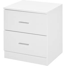 Homcom 2 Drawers White Bedside Table 39.5x45cm