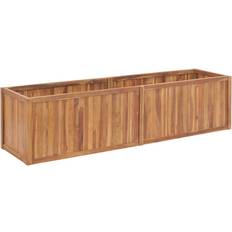 vidaXL Solid Teak Wood Garden Raised Bed 200x50cm Flower Plant Pots