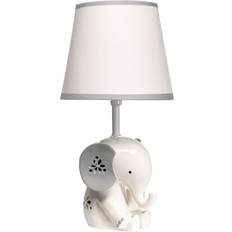 Lambs & Ivy Happy Jungle White/Grey Elephant Nursery with Night Light