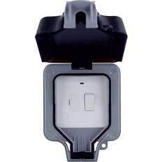 Black Electrical Outlets Masterplug Bg 13A Grey Outdoor Weatherproof Switched Fused Connection Unit