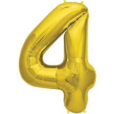 Birthdays Animal & Character Balloons Horror-Shop Folienballon Zahl 4 Gold Partydeko