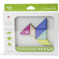 Tegu 6 Piece Travel Pal Magnetic Wooden Block Set, Hummingbird