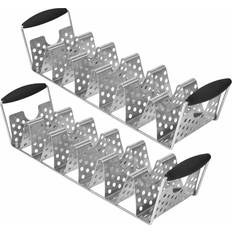 Grey Barbecue Cutlery Blackstone Deluxe Stainless Steel Taco Rack with Handles 2-Pack Barbecue Cutlery 2