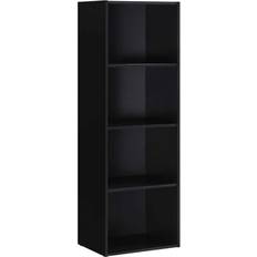 Hodedah HID24 BLACK Four Book Shelf