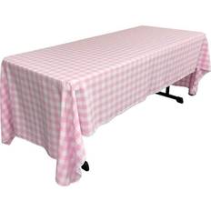 Linen Tablecloth White, Pink