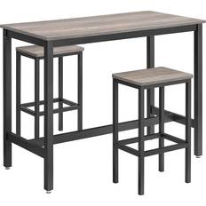 Footrest Bar Tables Vasagle Greige-Schwarz Bartisch 2Stk.