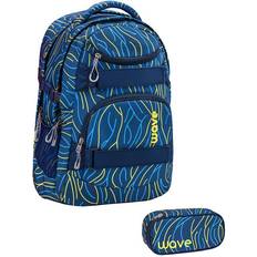 Wave Infinity Schulrucksack-Set 2tlg Yellow Lines