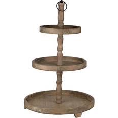 A&B Home & Decorative browm Woodruff Three-Tier Circle Serving Tray